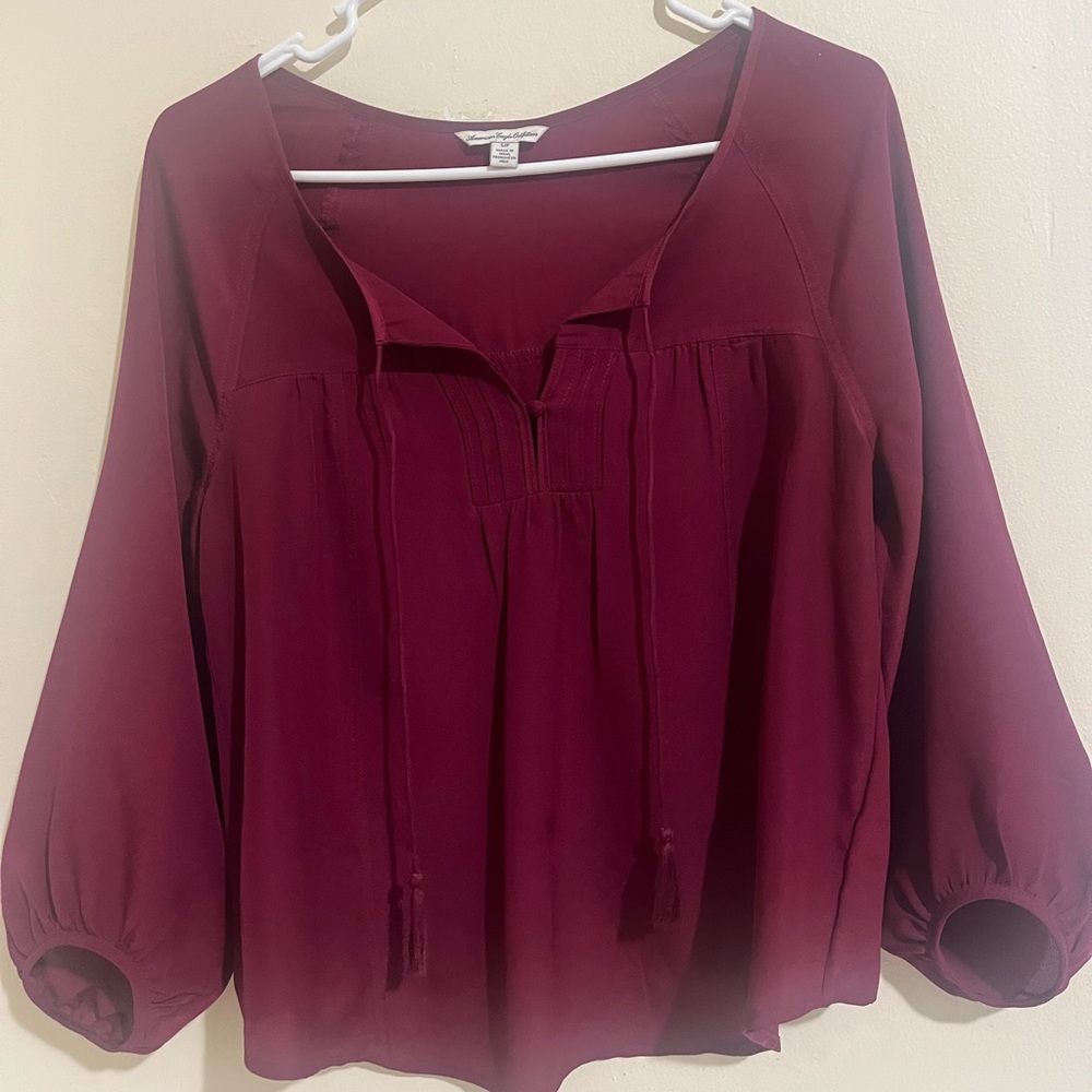 American Eagle Outfitters Deep Red Blouse. Like new!